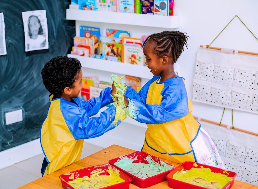 Evermont children taking part in active, hands-on classroom learning